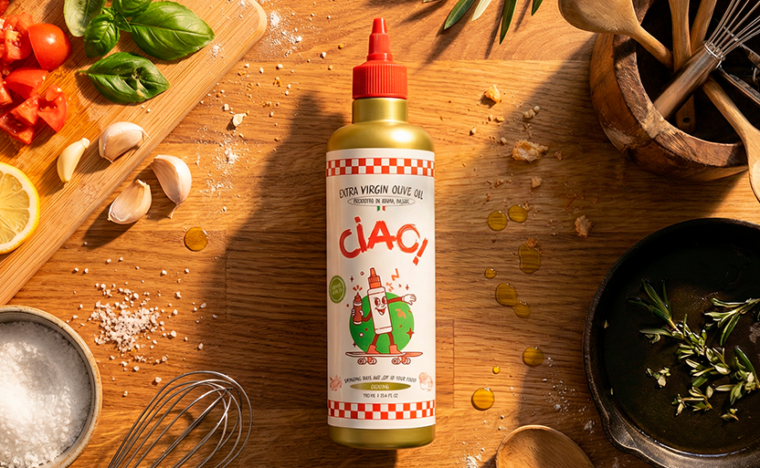 CIAO! Cooking — yellow squeeze bottle in a kitchen scene