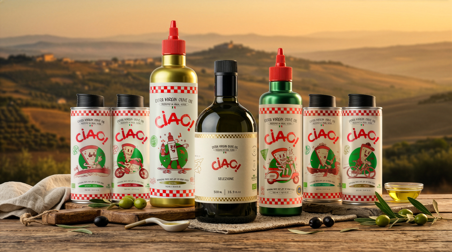 CIAO! Infused Oils Gift Pack — Truffle, Chili, Rosemary and Basil set